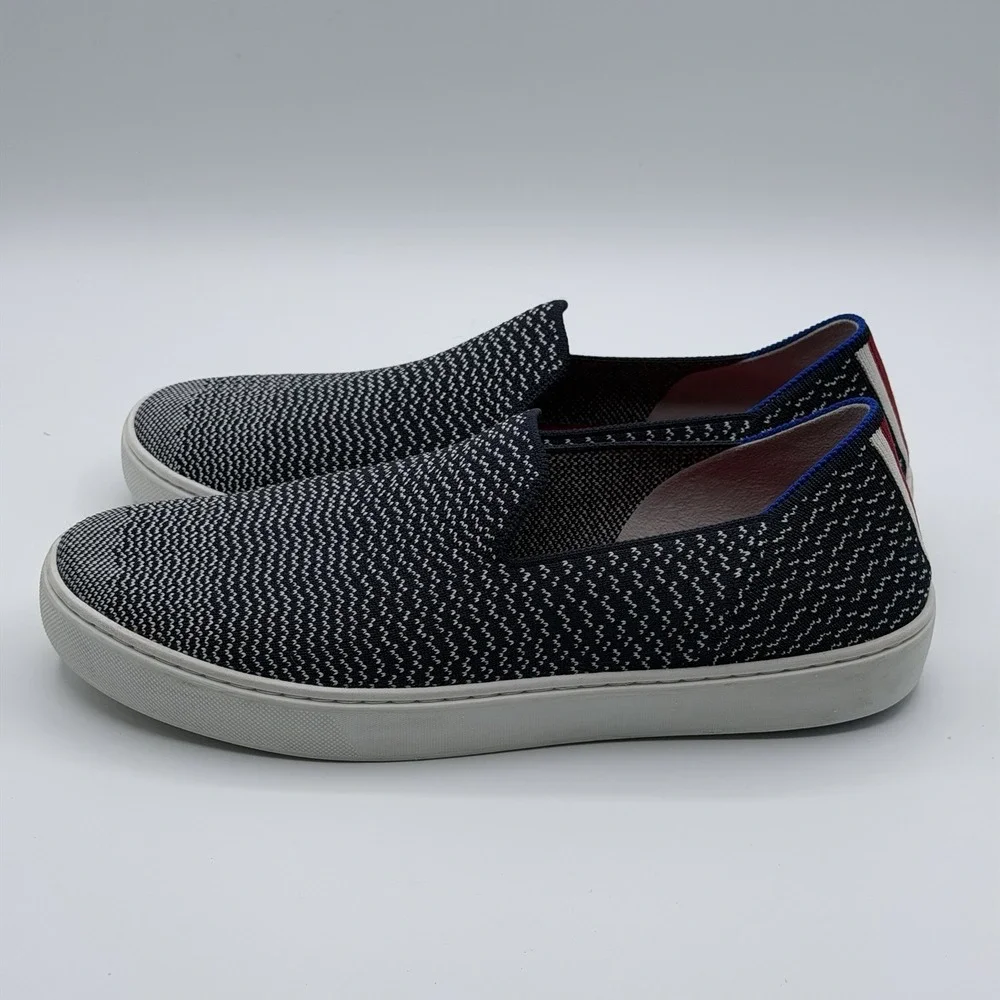 New Rothy's Blue White Maritime Gradient Slip-On Sneakers US 9.5